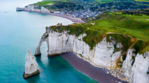 The cliffs of Etretat, Octeville sur Mer looking towards Fecamp, mirror those on the English side