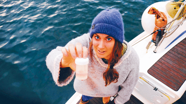 Collecting seawater samples