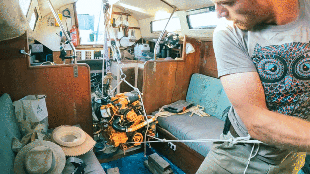 Hauling out an engine