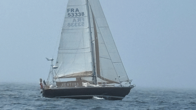 The yacht in the water