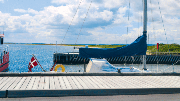 Livø harbour and beach are blissfully quiet outside of summer season