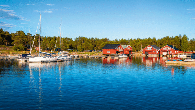 View on Hölick, a little village in the nature preserve Hornslandet a peninsula in East Sweden