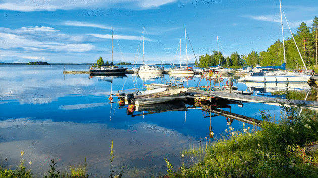 Swedish Cruising Club harbour on Bergön at the northern end of the Gulf