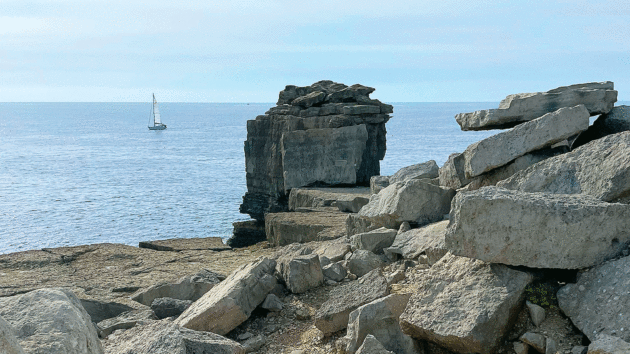 The view from the base of Portland Bill lighthouse