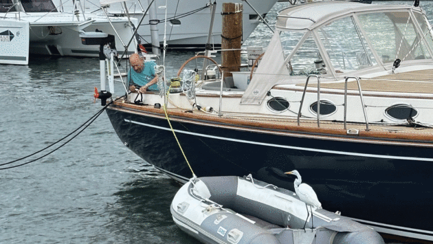 Stu introduces himself to his newest crew
member – an egret