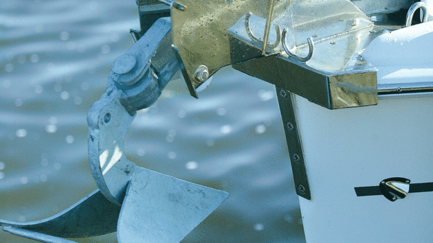 anchor ready on a boat