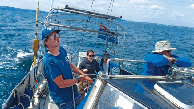 The youngsters took charge on the sail to the Yealm