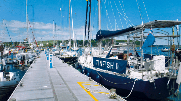 Tinfish stocks up onalmost all essentials at Falmouth Haven