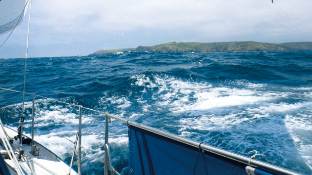 There were boisterous seas around the Lizard