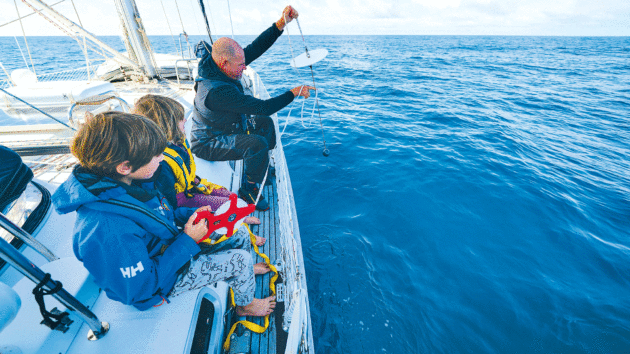 the Copeland family on a yacht