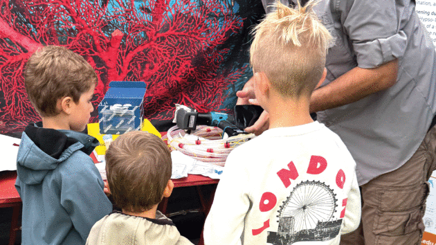 Children learning about the citizen science