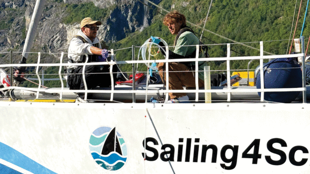 Sailing4Science crew taking water samples