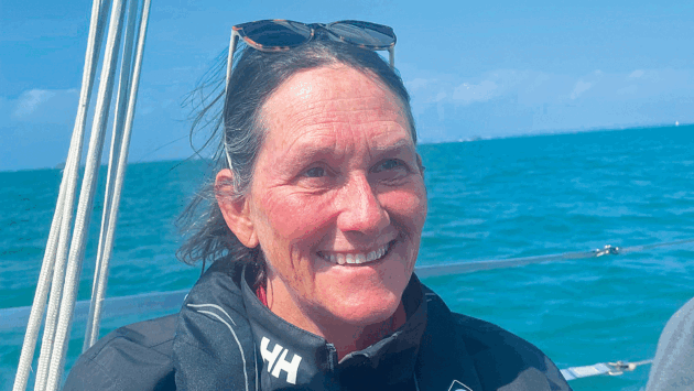 Jane smiling on a yacht