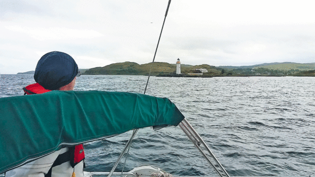 John looks across to the island of Ornsay