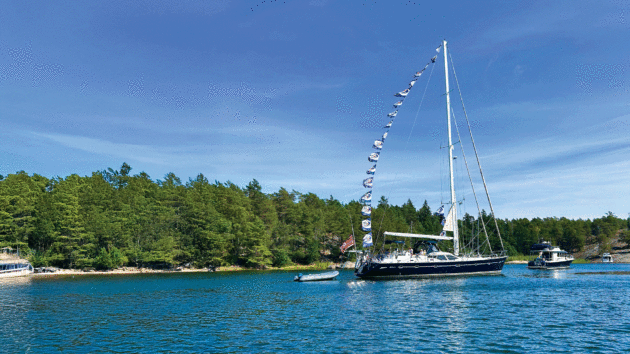 A yacht moored in the Baltics