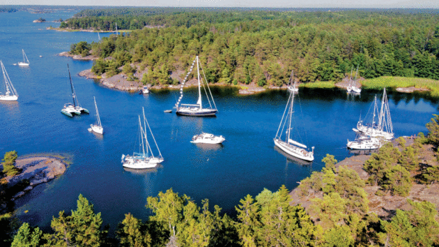 The fleet prepares for a sunset barbecue