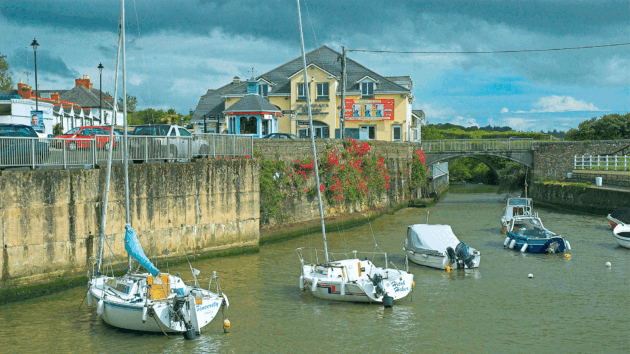 Boats moored at Arklow on the Irish coast