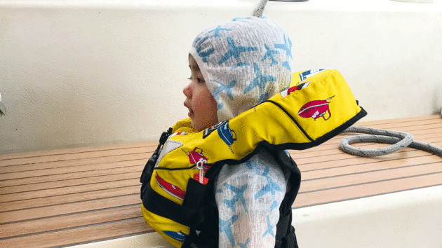 Child wearing a lifejacket