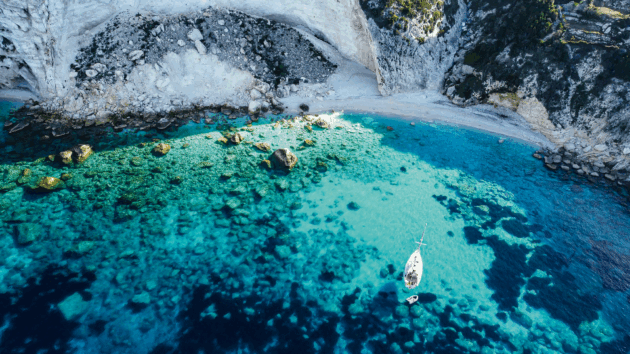 Aerial view of a place in Paxos