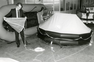 Yachting World's David Glenn examines RFD liferaft 1980 - YW Pix