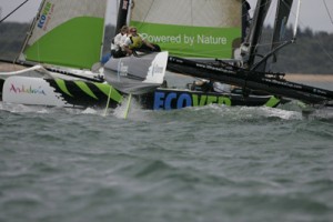 Brit crossing: Shirley Robertson on iSHARES passes Mike Golding on ECOVER