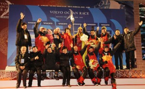 Green Dragon, skippered by Ian Walker (GBR) finishes 4th on leg 4 of the
Volvo Ocean Race in Qingdao, China. Rick Tomlinson/Volv