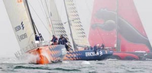 Ericsson 4, skippered by Torben Grael (BRA) finish second overall in the
Boston in-port race. Dave Kneale/Volvo Ocean Race