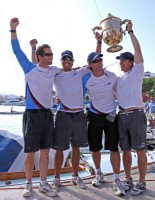 Ben Ainslie, Matt Cornwell, Iain Percy, Christian Kamp in Bermuda