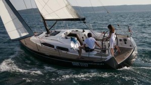 Woman at helm