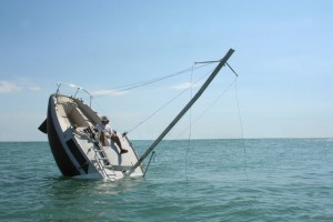 Sinking boat art