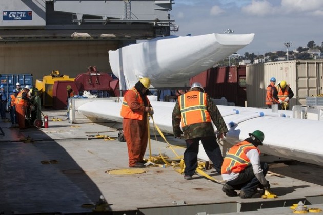 BMW Oracle Racing's USA-17 returns home