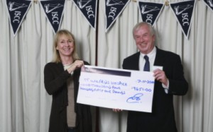 Pippa Blake recieves cheque for Hospice