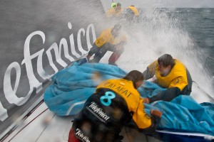 Team Telefonica hit big waves
