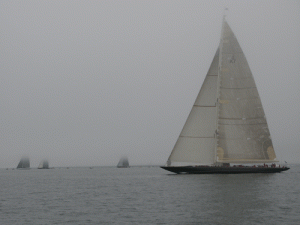 Velsheda with other J's in fog