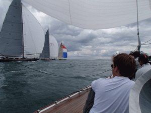 Four J-Class racing from onboard Ranger