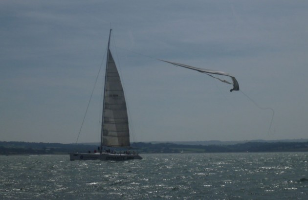 torn sail cowes week