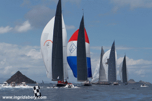 5 J-Class yachts race at St Barths