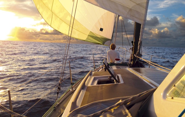 sailing a catamaran downwind