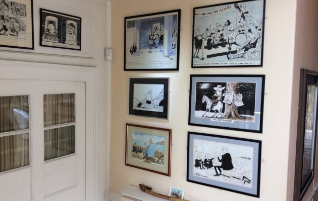 Political cartoons at Arundells, Sir Edward Heath's former home in Salisbury