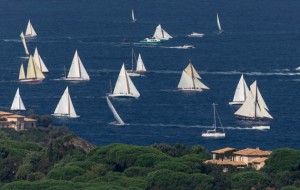 Classic yachts fleet racing at Les Voiles de St Tropez