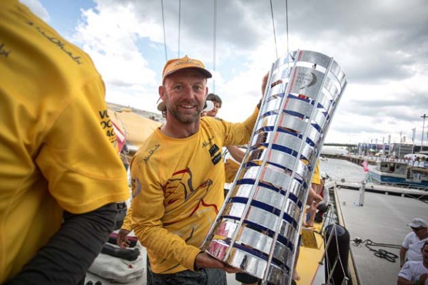 June 22, 2015. Abu Dhabi Ocean Racing winners of the Volvo Ocean Race 2014-15.