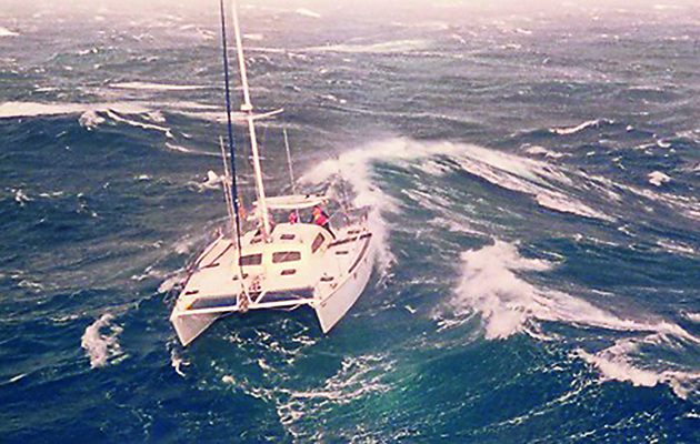 catamaran in a storm