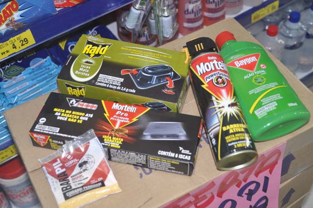 15 - Various kinds of roach poison in a Brazil supermarket