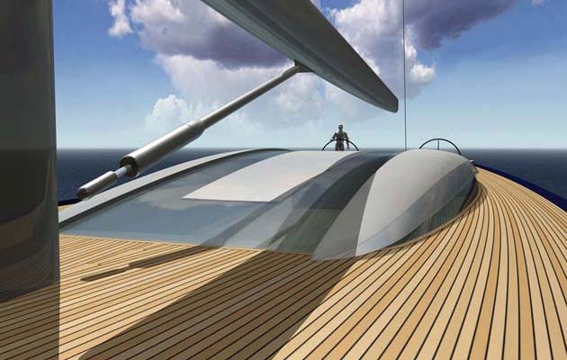 Philippe Briand is a keen advocate for the structural use of glass. In this 40m/130ft concept, he uses curved glass to great effect.