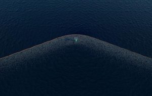 Artists impression of the eventual full-scale Pacific installation from Dutch company Ocean Cleanup.