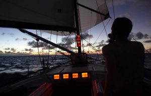 Racing at night on board Quokka