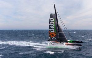 Thomas Coville breaks the solo round the world record on Sodebo Ultim