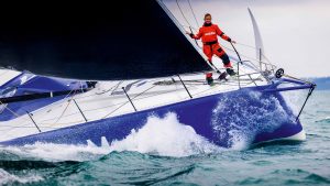 Pip Hare on board her Imoca