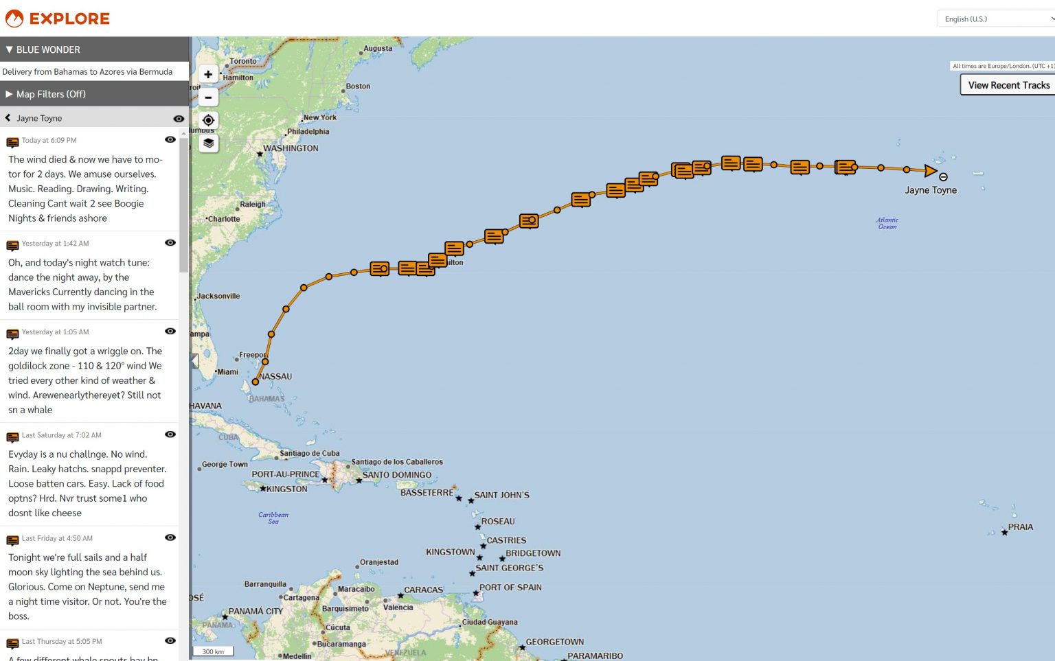 Garmin Inreach Mini 2 satellite tracking and texting across an Ocean ...