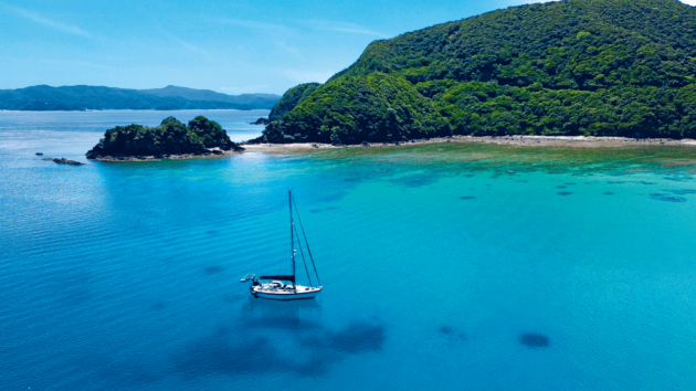 Yacht on an azure sea